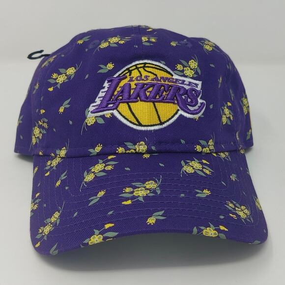 New Era Los Angeles Lakers Floral Flower Pattern Adjustable Hat Womens OSFM NWT - Picture 3 of 5